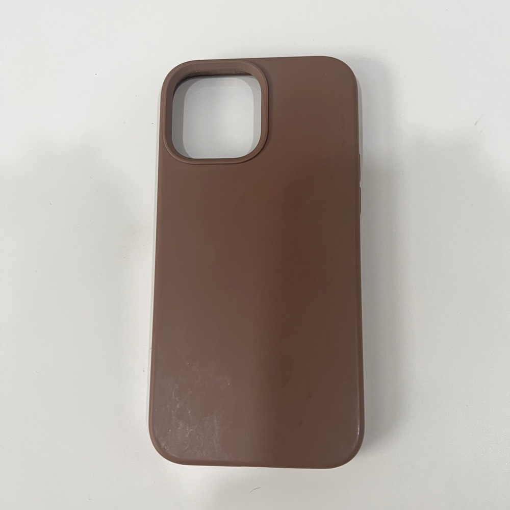 Brown silicone iPhone 13 Pro Max case